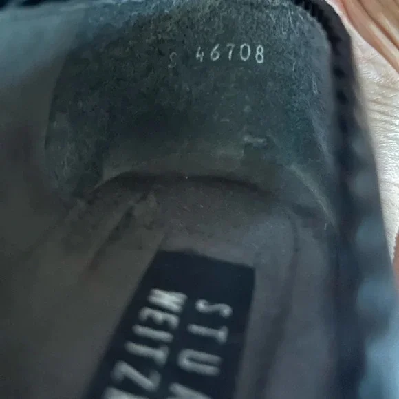 Stuart Weitzman Leather Pumps Black Acetate Trim Square-toes block heels size 7 - Picture 9 of 10